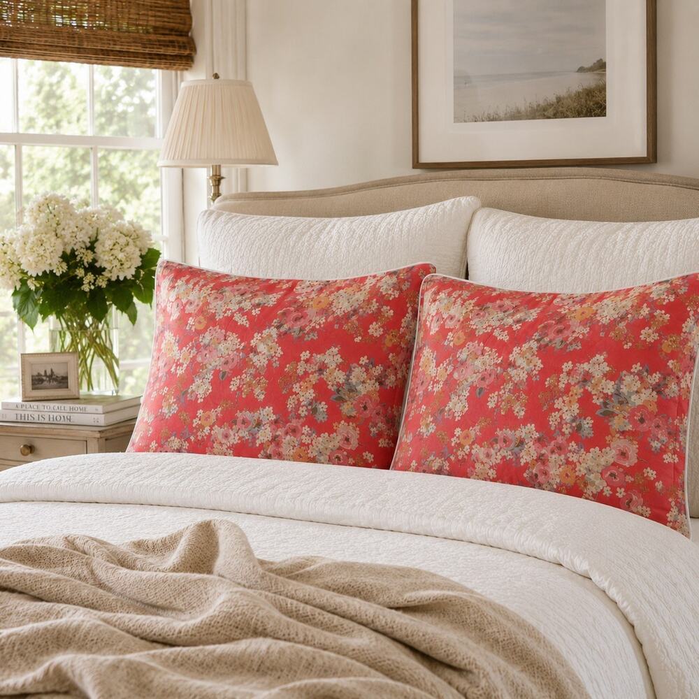 VTG Lauren Ralph Lauren Madeline Pillow Sham Standard Cotton Floral Cottage 2pcs
